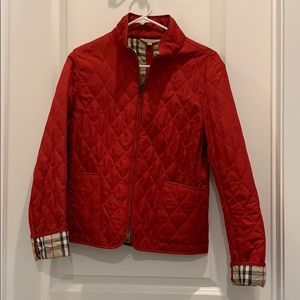 Red Burberry coat size small (4/6)
